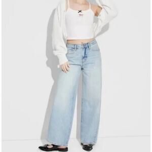 Wild Fable High Rise Baggy Light Blue Denim Jeans - Size 00/R - Preowned